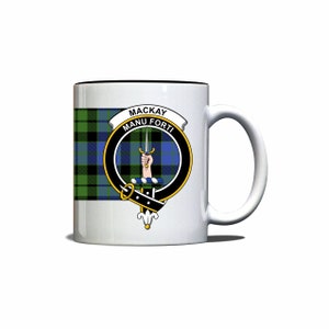MacKay Scottish Clan Tartan Crest Motto Mug