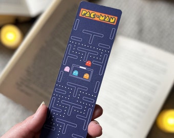 Retro Gaming Arcade Pac-Man Handmade Bookmark, Ideal Gift for Gamers & Booklovers.