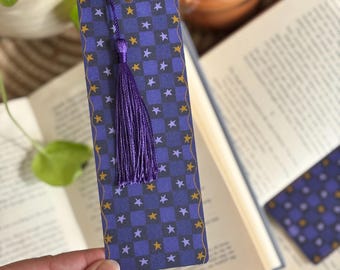 Purple Starry Bookmark, Handmade Magical Y2K  Book Accessories with Tassel