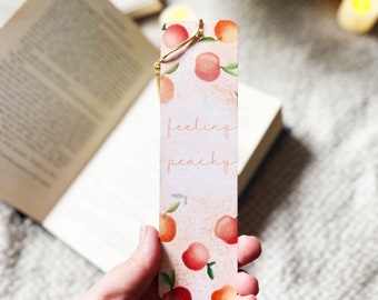 Feeling Peachy Bookmark: Handmade with Gold Silk Tassel