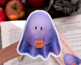 Kawaii Ghost Sticker – Spooky Halloween Vinyl Decal