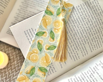 Lemon Bookmark: Handmade Cottagecore Illustration with Tassel