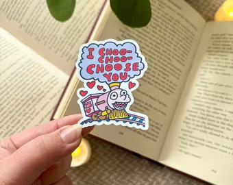 I Choo-Choo-Choose You Handmade Simpsons Sticker, Matte Vinyl Die-Cut Sticker, Ideal Valentines Day Gift for Comic Fans