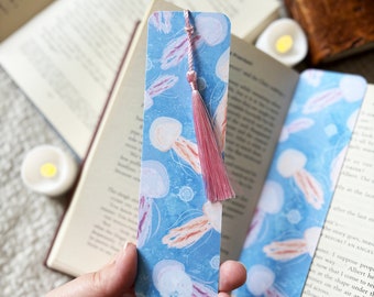 Jellyfish Handmade Bookmark, Ocean Sealife Illustrated Book Mark, Ideal Gift for Booklovers.