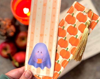Ghost Bookmark | Halloween Bookmark | Cute Pumpkin Bookmark | Spooky Reader Gift | Fall Bookmark