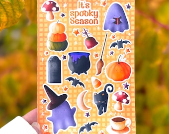 Cute Spooky Halloween Sticker Sheet | Glossy Vinyl Decals