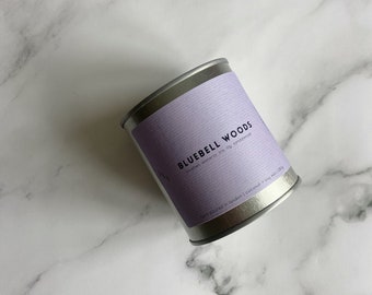 BLUEBELL WOODS / Candela al sandalo Bluebell, cera di soia e cocco (senza paraffina), candela profumata floreale, cera di soia (senza paraffina), regalo di Natale