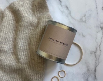 SWEATER WEATHER | Coconut Soy Candle | Autumnal Candle, Scented Candle, Soy Wax (no paraffin), Christmas Candle Gift, Eco-Friendly Gift