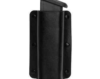 Single Stack  9mm .40 .45 Black Leather Magazine Pouch Fits Almost All Single Stock Magazines Walter PPS, Glock 43, S&W Shield, All 1911