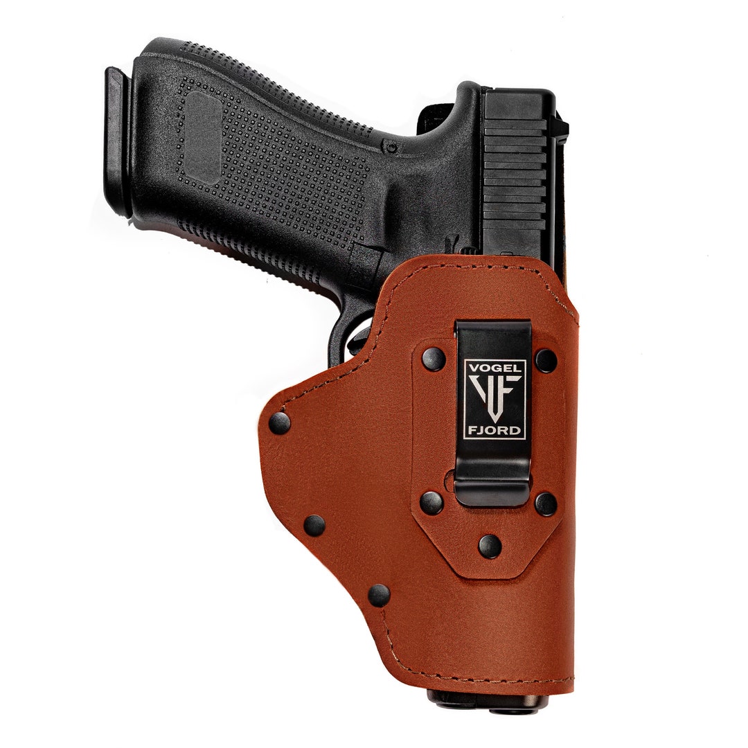 Glock 19 Leather Gun Holster for Concealed Carry Brown Holster Etsy