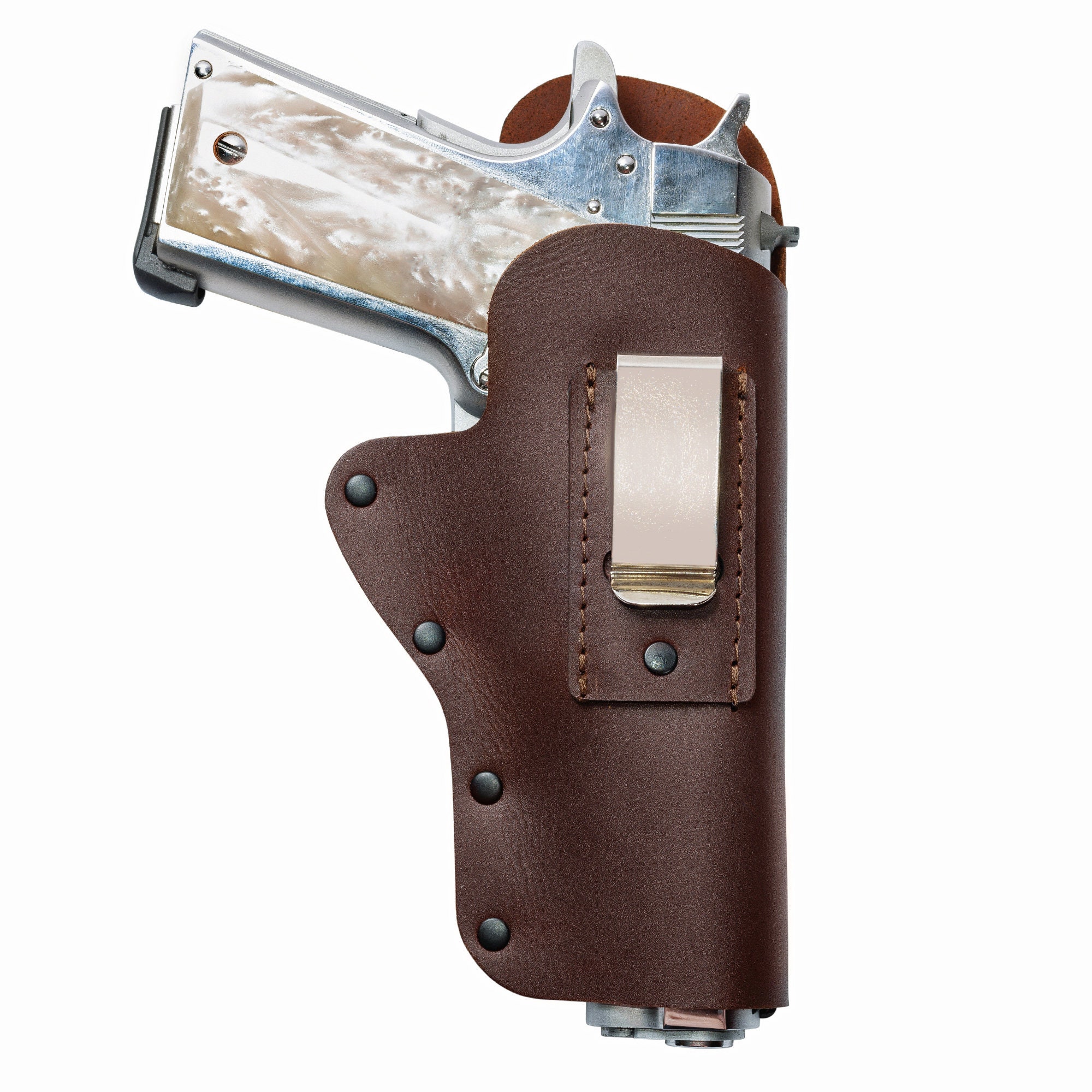 S&W Shield With Laser IWB Leather In Waistband Concealed Carry Holster