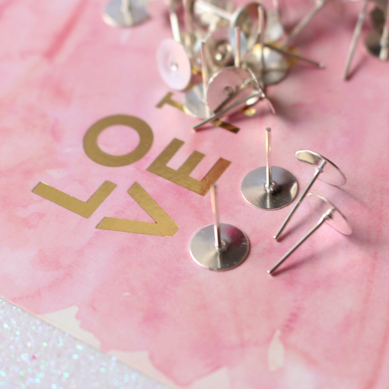 Blank Silver Earrings Setting Studs Jewelry Finding