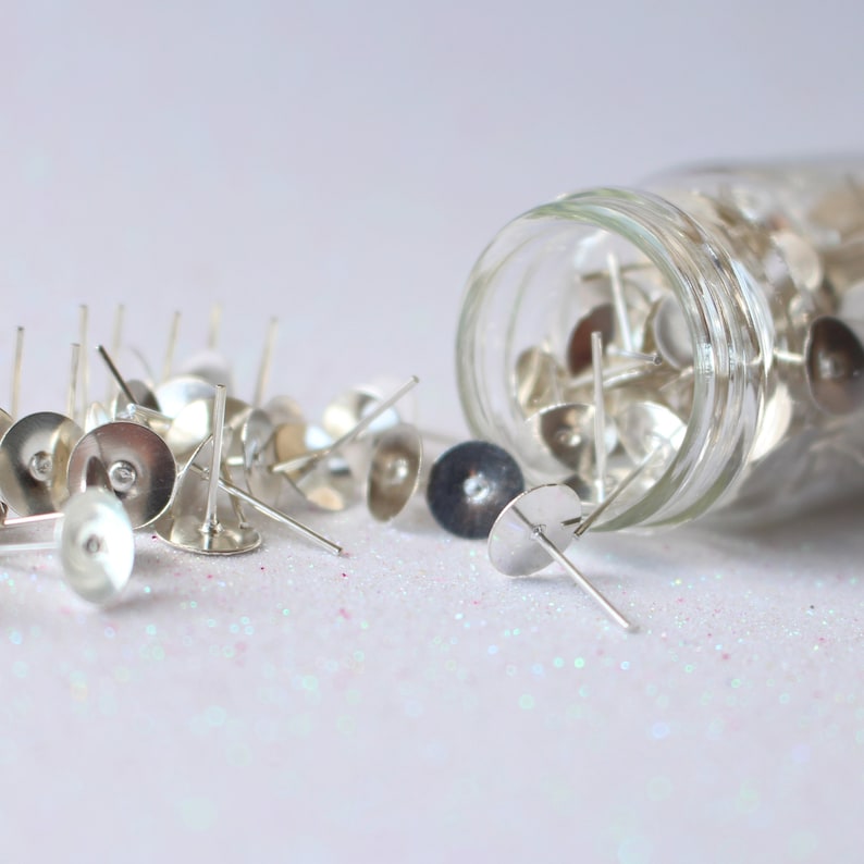 Blank Silver Earrings Setting Studs Jewelry Finding