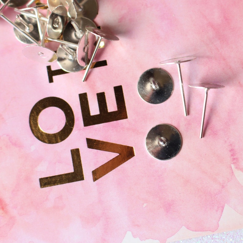 Blank Silver Earrings Setting Studs Jewelry Finding