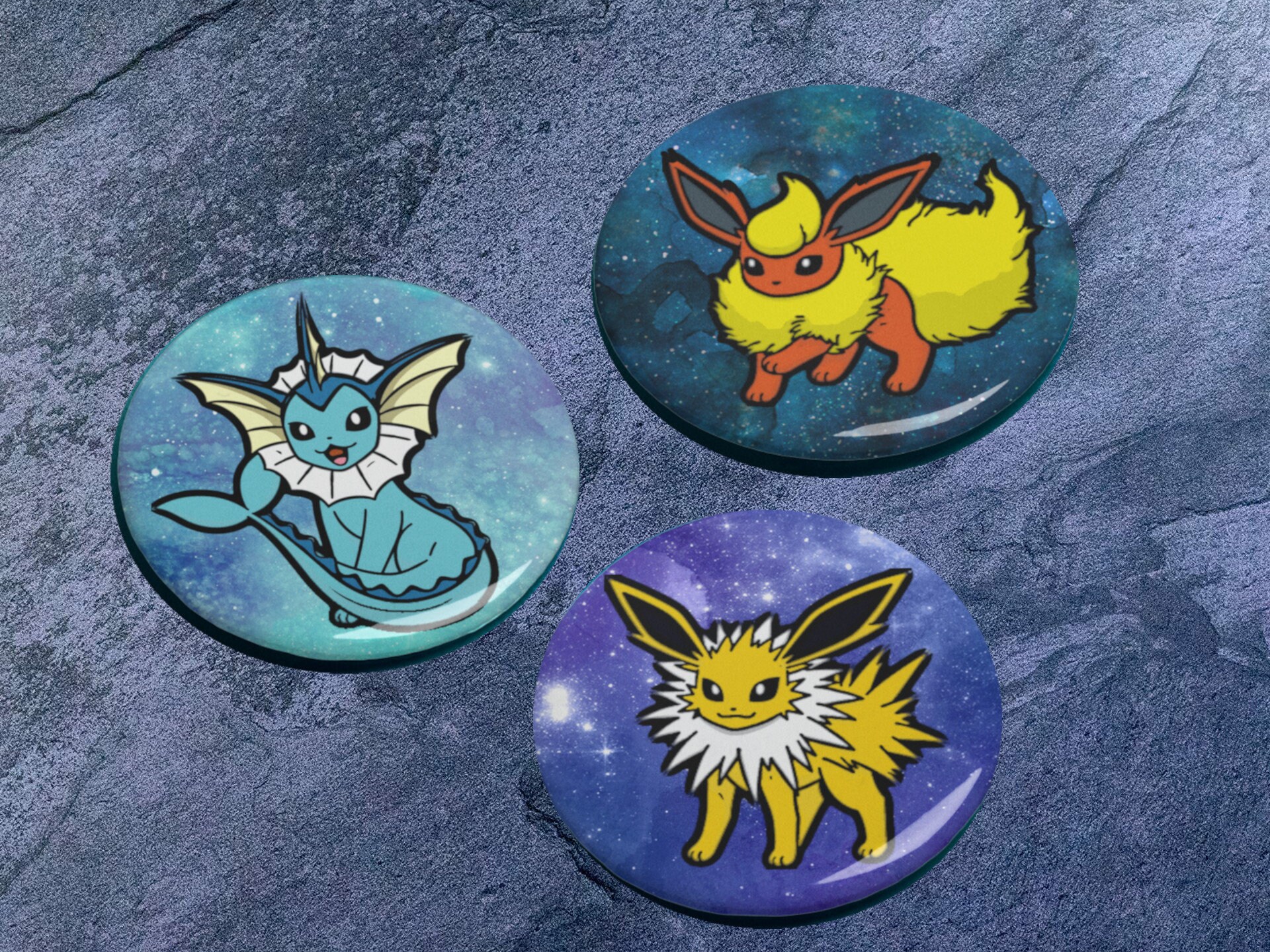 Eeveelutions Button Pins - Teddymuffs Designs