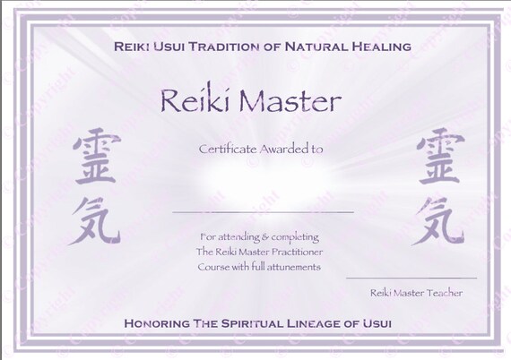 Personalised Complete Set Reiki Certificate Templates x4 ... Personalised Complete Set Reiki Certificate Templates x4 ...