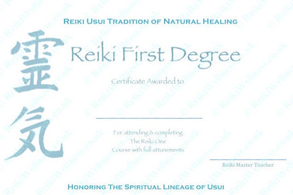 personalised complete set reiki certificate templates x4 level 1 level 2 master practitioner master teacher reiki kanji reiki certificates free templates