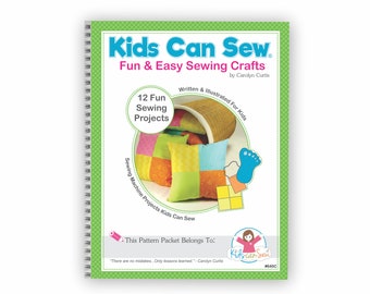 TEN Beginers Sewing Sewing Craft Patterns. Includes patterns and workbook for girls & boys learning to Sew. Fun gifts for kids to make.