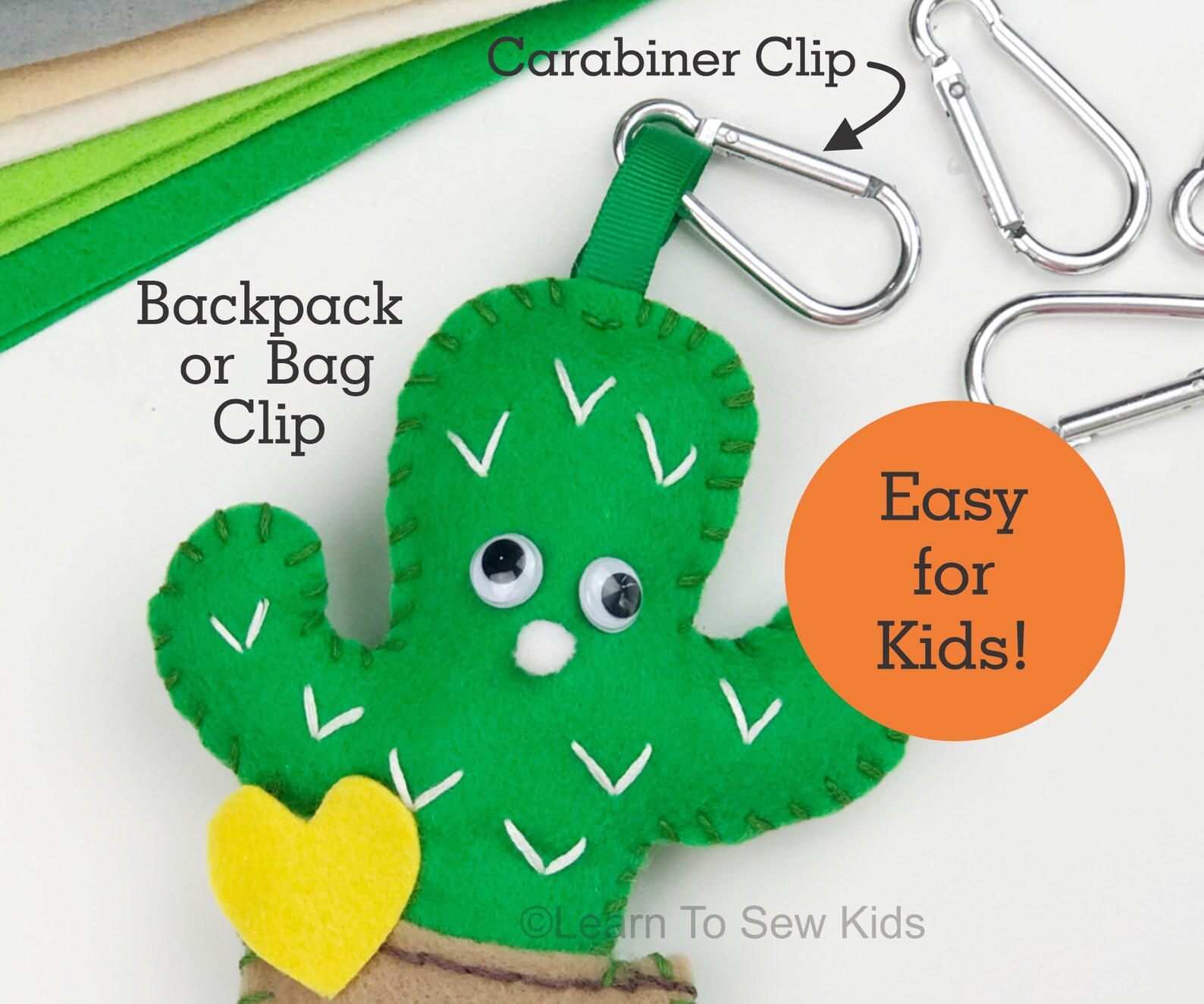 Printable Felt Cactus Pattern, Hand Sewing Project Easy for Teens and ...