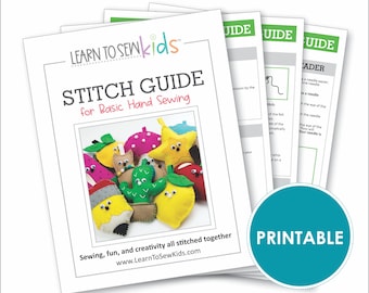Printables, Basic Hand Sewing Stitch Guide tutorials and Instructions, Learn To Sew Kids Sewing Instruction