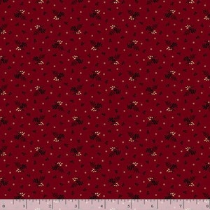 Strawberry Emery Fabric by Pam Buda for Marcus Fabrics, 100 Percent High Quality Premium Cotton Quilting Fabric, R170871D Red