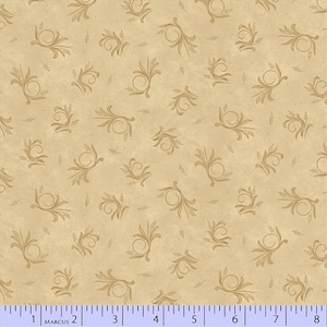 Country Meadow Fabric by Pam Buda for Marcus Fabrics, 100 Percent Premium Cotton Quilting Fabric, Product Number R1712 BEIGE