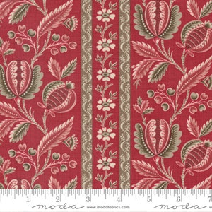 Chateau De Chantilly by French General for Moda Fabrics, 100 Percent High Quality Premium Cotton Quilting Fabric, 13940 14 Rouge