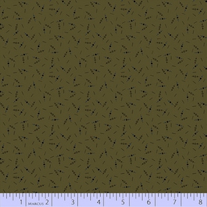 Country Meadow Fabric by Pam Buda for Marcus Fabrics, 100 Percent Premium Cotton Quilting Fabric, Product Number R1711 GREEN