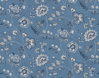 Genevieve by Carrie Quinn for Marcus Fabrics, 100 Percent High Quality Premium Cotton Quilting Fabric, R100626 Blue