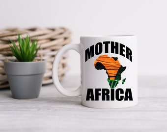 Tazza Madre Africa Tazza mappa Africa Tazza di caffè personalizzata Cappuccino Regalo da damigella d'onore Regalo mamma Tazza motivazionale Regalo per amico Amante del tè Regalo