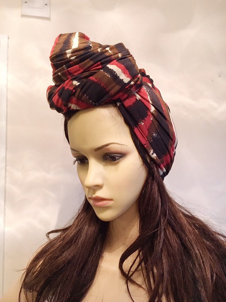 African Fabric Style Stretch Fabric Self Tie Head Wrap Head Etsy