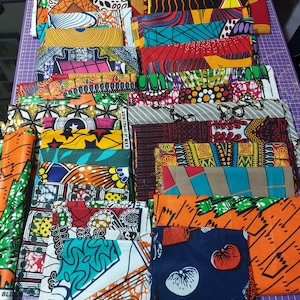 Confezione da 40 ritagli di tessuto Ankara casuali, fascio di tessuti africani, articoli per l'artigianato, set per scrapbooking, creazione di biglietti, set per patchwork, tessuto per journaling