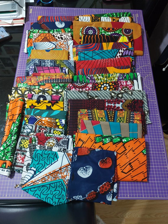 African Fabric Bundle, Ankara Fabric Scrap Pack, Small Scrap Pieces, 24  Pieces of Random Fabric Scraps, for Crafts, Collages, UK Delivery 