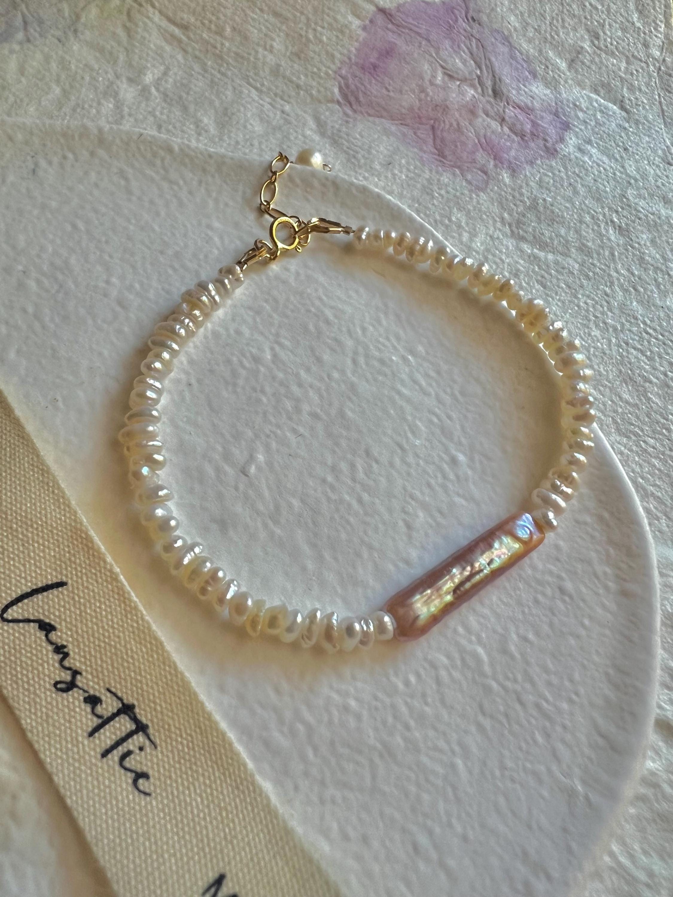 Freshwater Pearl Bracelet. Chic Bracelet. Keshi Pearl