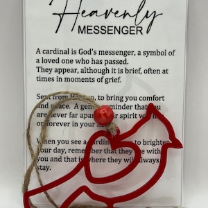 Heavenly Messenger Cardinal Ornament, Cardinal Ornament, In Memory Ornament, Memorial Car Charm, Grieving Gift, Story Ornaments
