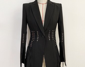 burnt orange blazer dress
