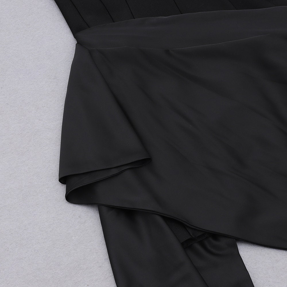 Black Strapless Mini Sleeve Dress dresses Fringe Dress - Etsy
