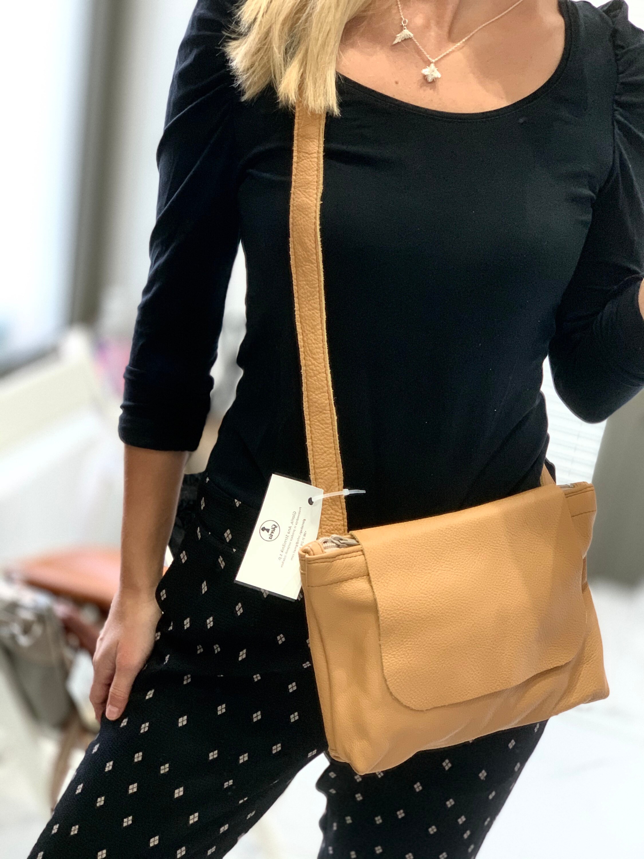 Crossbody Leather Camel Bag Handmade Unique Leather Handbag Etsy