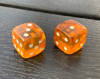 Handmade Amber Dice, Maple Color Pair