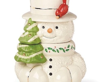 Ceramic Christmas Storage Jar Cookie Jar Biscuit Barrel Santa Snowman Cookie Jar