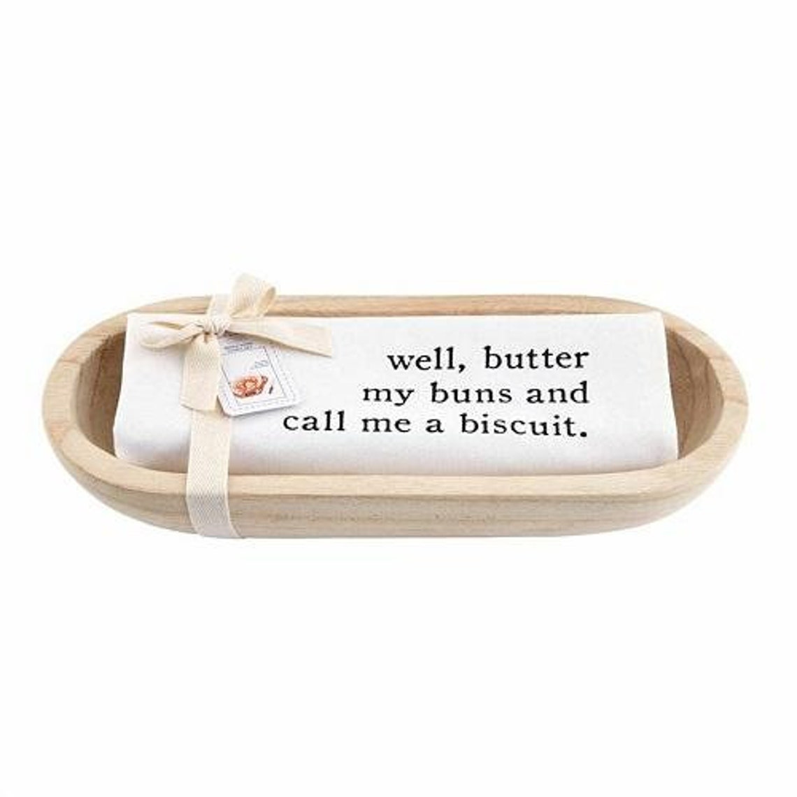 Mud Pie Paulownia Bread Bowl and Towel Set Etsy