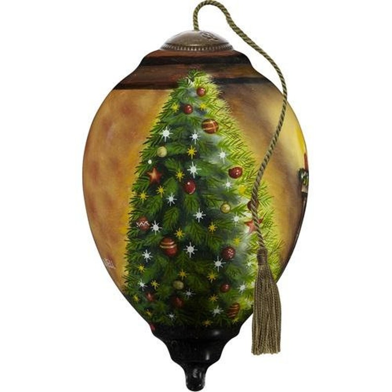 Have A Jolly Christmas Handpainted Glass Ornament by Neqwa Etsy