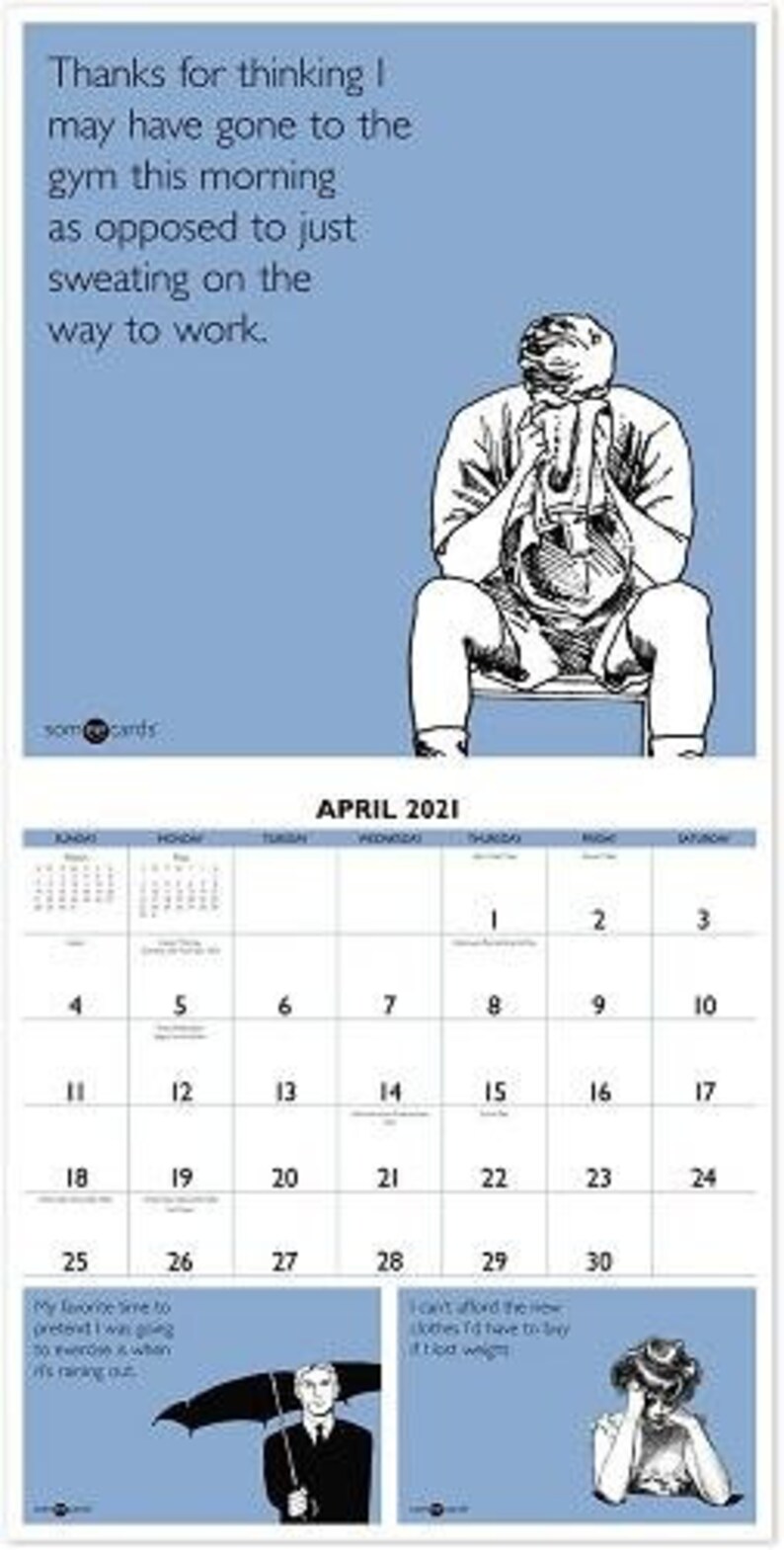 Someecards Health & Stillness 2021 Wall Calendar 12 x | Etsy