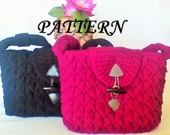 All Time Fav Ladies' Handbag in Crocodile Stitch Crochet PDF Pattern with 4 inches wide bottom base