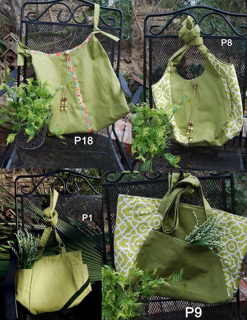 Green canvas bags