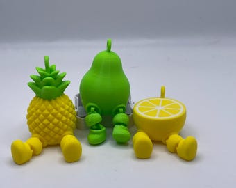 Juguetes antiestrés con forma de fruta, pera, piña, limón, fruta