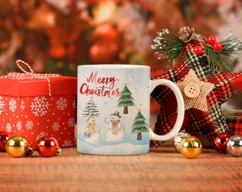 Weihnachtstasse Digitale Datei – Hohe Auflösung, bereit für Sublimation oder Designpräsentation