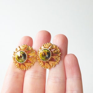 Boutons De Manchette Vintage Dorés à Strass Rivoli - Pour Homme - Occasion Très Bon état - Livraison Gratuite