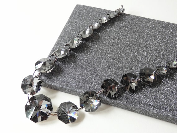 Vintage Swarovski octagonal graduating grey cryst… - image 2