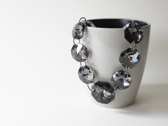 Vintage Swarovski octagonal graduating grey cryst… - image 4